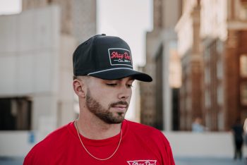 Rope hat – Black with black and red logo(1)