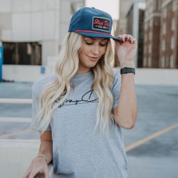 Rope hat – Blue with black and red logo(1)