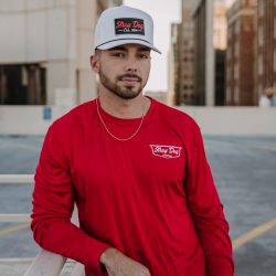 Rope hat – White with black and red logo