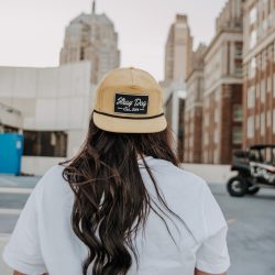 Rope hat – Yellow with black and white logo